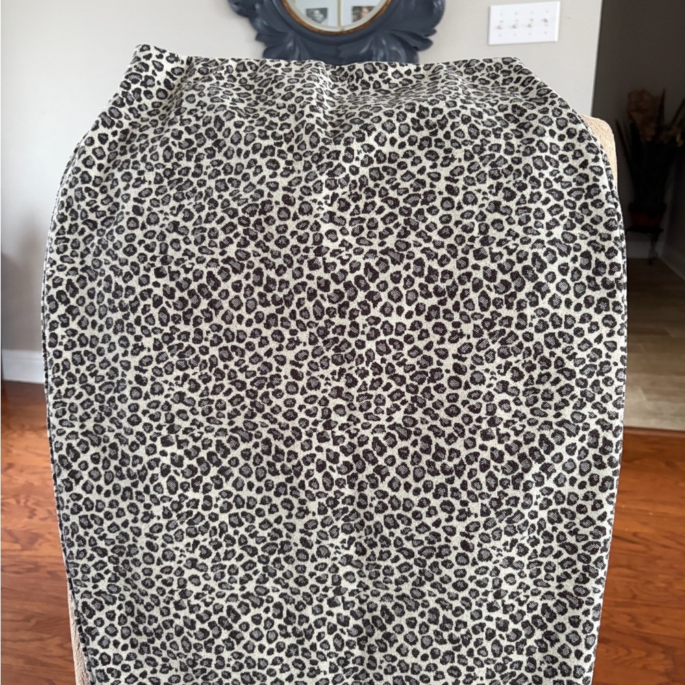 Express Black and Cream Animal Print Pencil Skirt